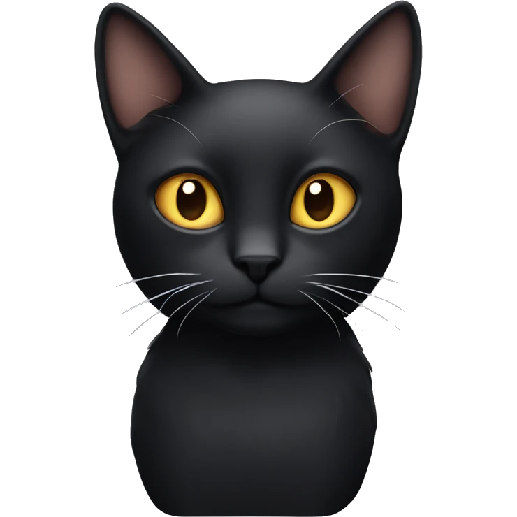 black cat with straight white horns  emoji