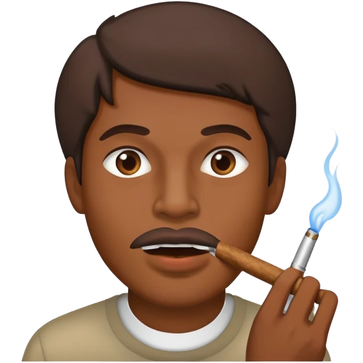Man whit blunt in mounth emoji