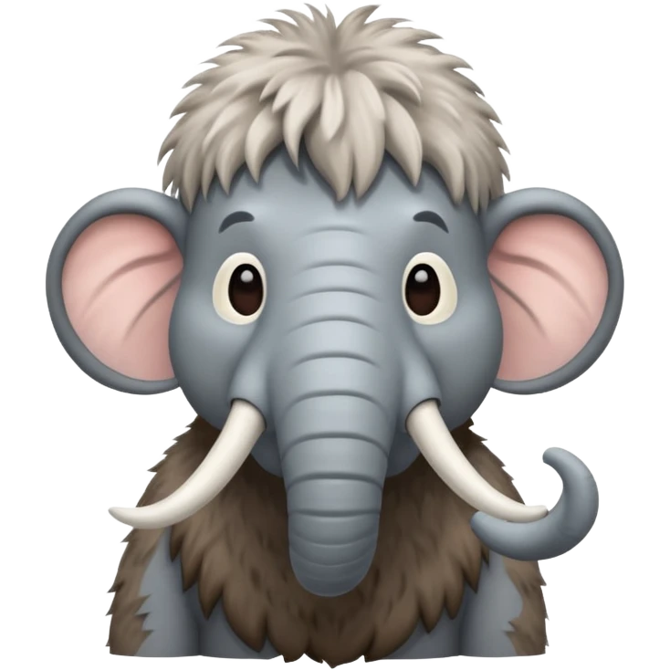 a Mammoth, half body, cute, Ice Age emoji
