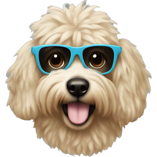 Caniche con gafas emoji