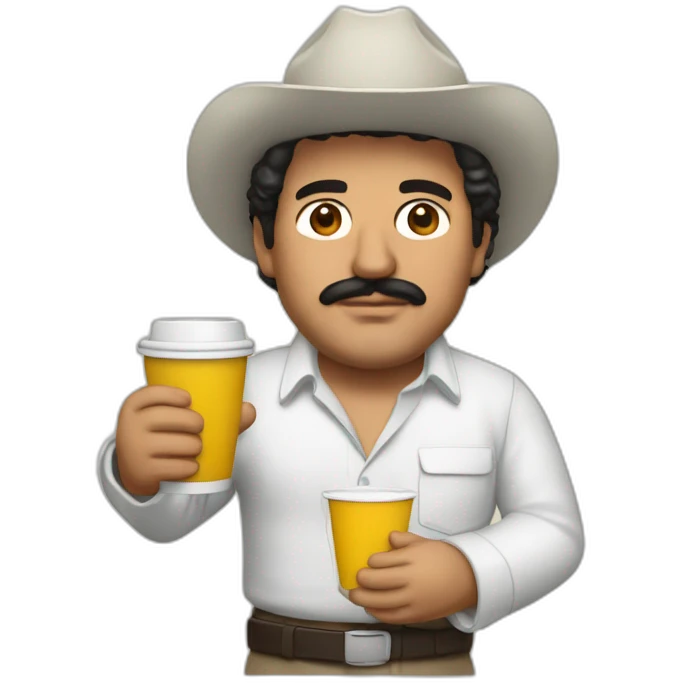 Pablo Escobar holding a cup emoji