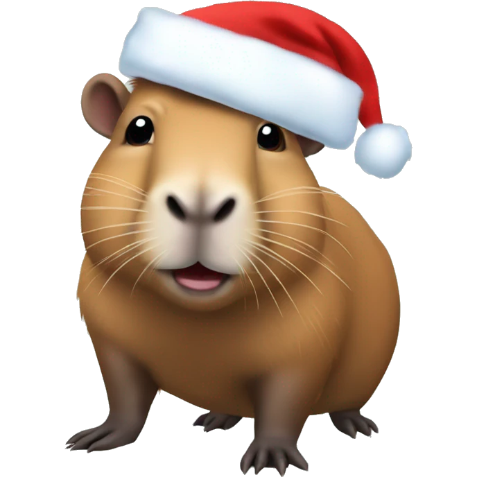 capybara with a santa claus hat emoji