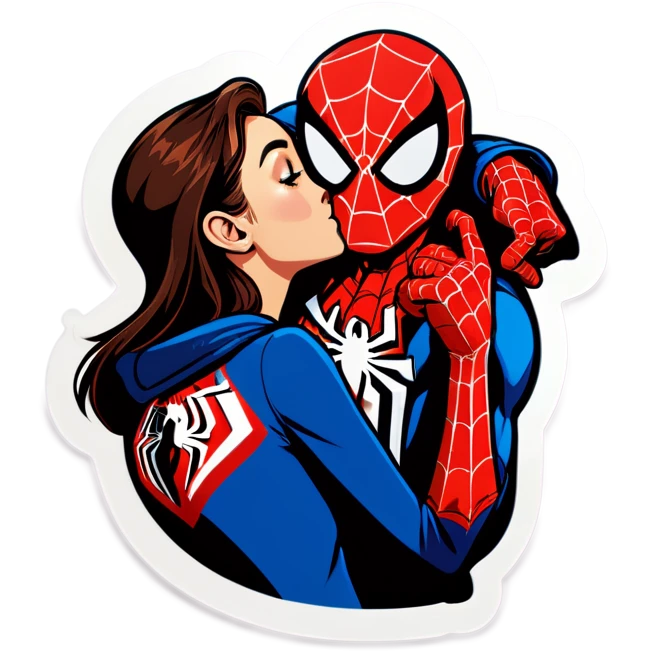 Spiderman kissed hule emoji