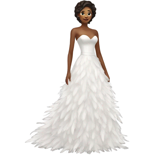 Feather white wedding dress emoji