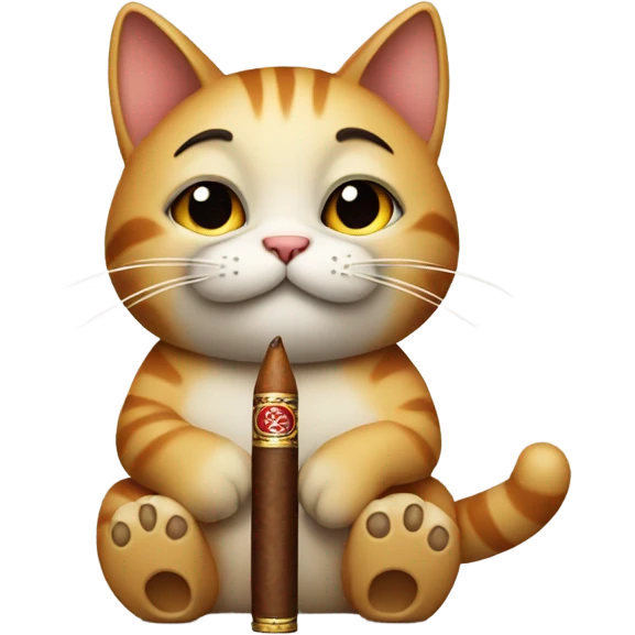 cat smoking a cigar emoji