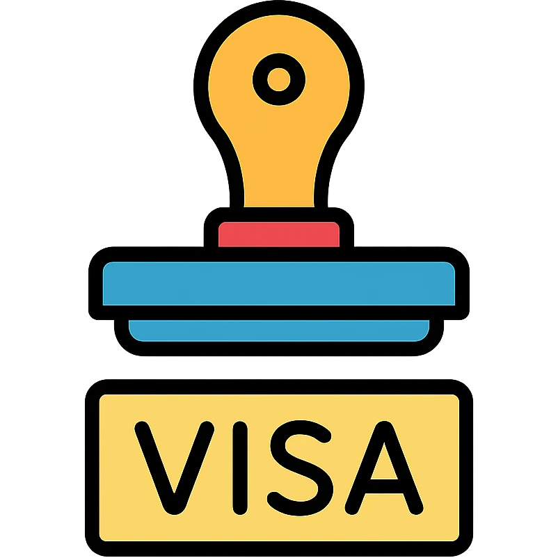 color outline icon of a visa stamp with clean lines, no background emoji