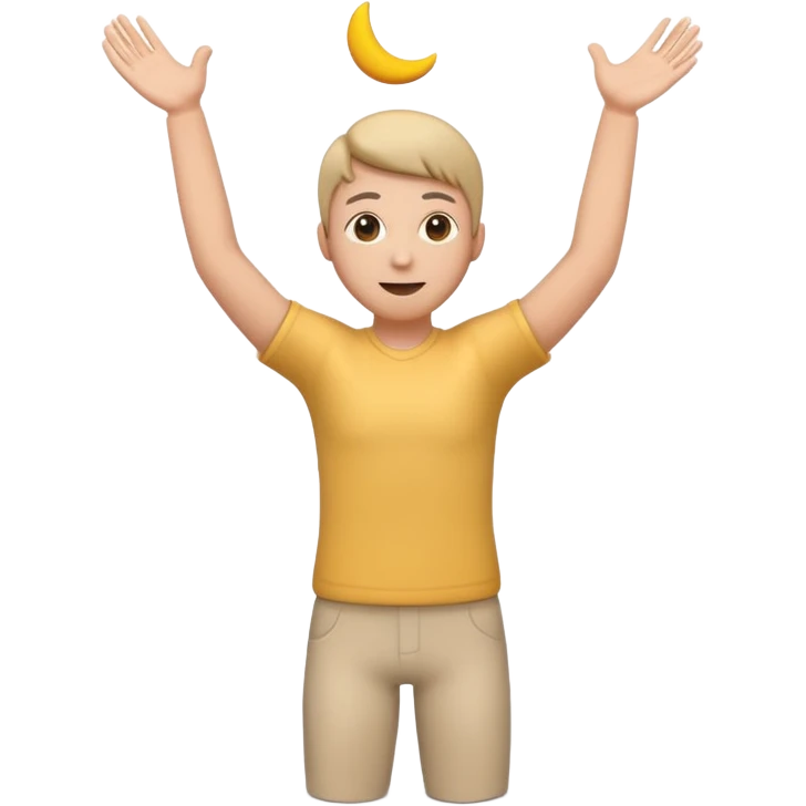 3D emoji style person throwing, arm extended, centered, Full body, soft shadow, white background. emoji