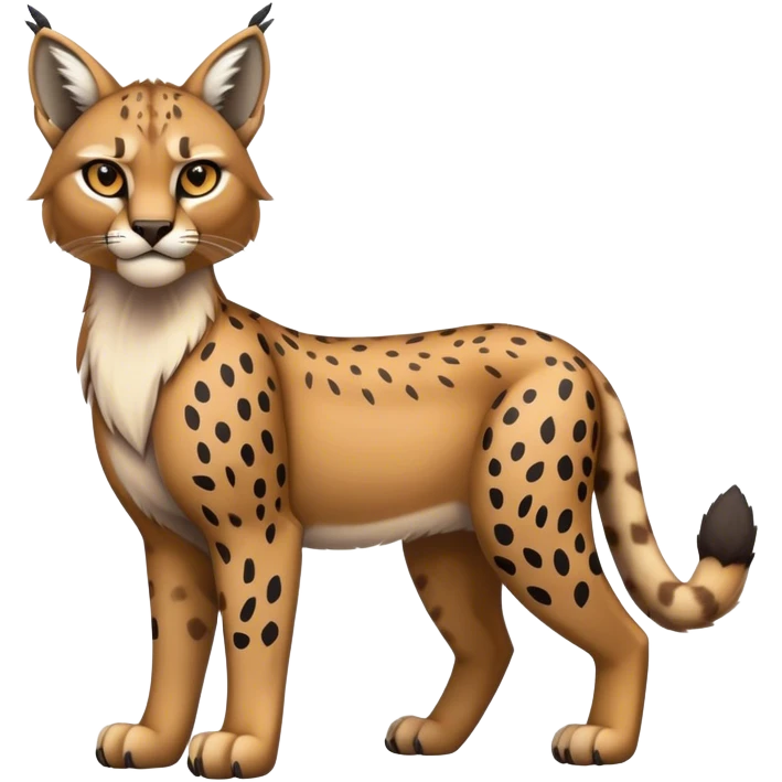 Cute cool dark edgy bobcat-lynx-cheetah-caracal-animal-hybrid-Fakemon full body with patterns and markings emoji