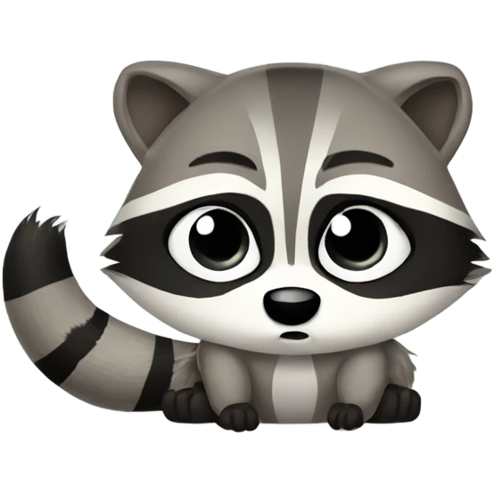 Raccoon sad waiting by phone for answer emoji