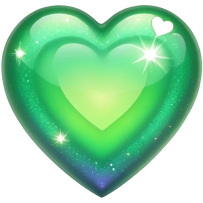 A green heart with sparkles emoji