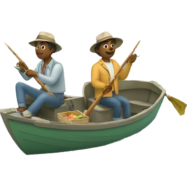 couple fishing in a boat emoji