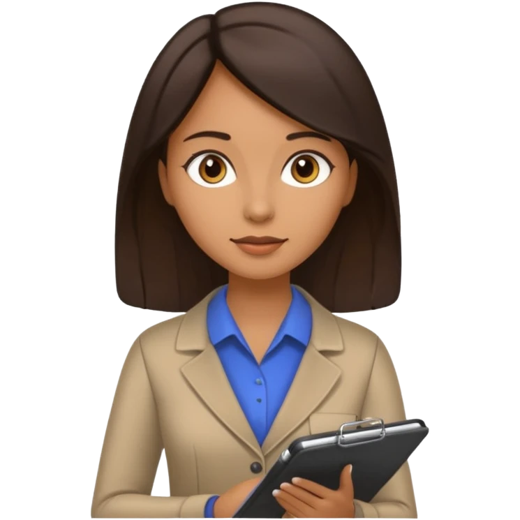 women with clipboard and pen emoji