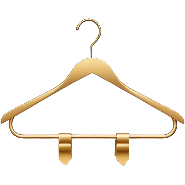 fashion company logo with a stylish clothing hanger emoji