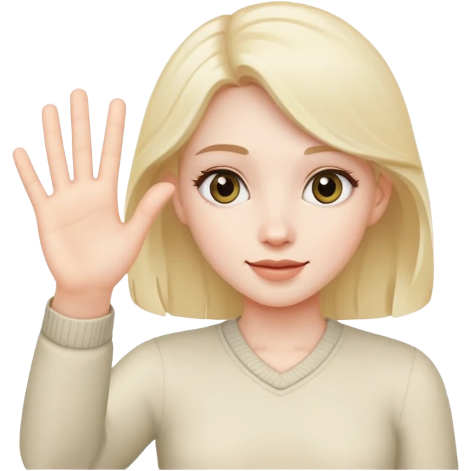 oh pale girl waving her hand emoji