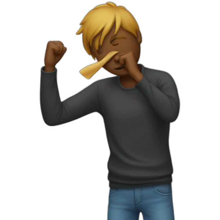 Homme qui fait le dab emoji
