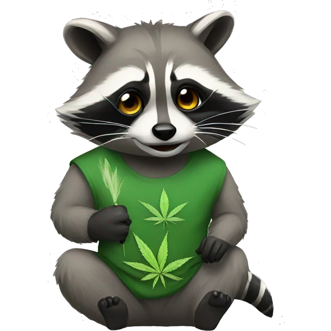 Raccoon with weed emoji