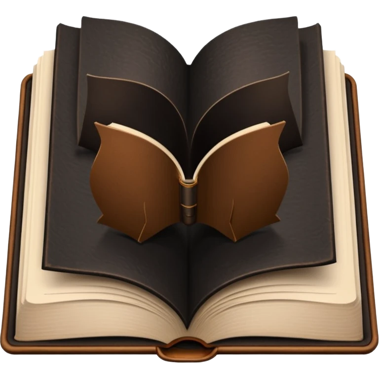 open brown book with completely empty, black pages emoji