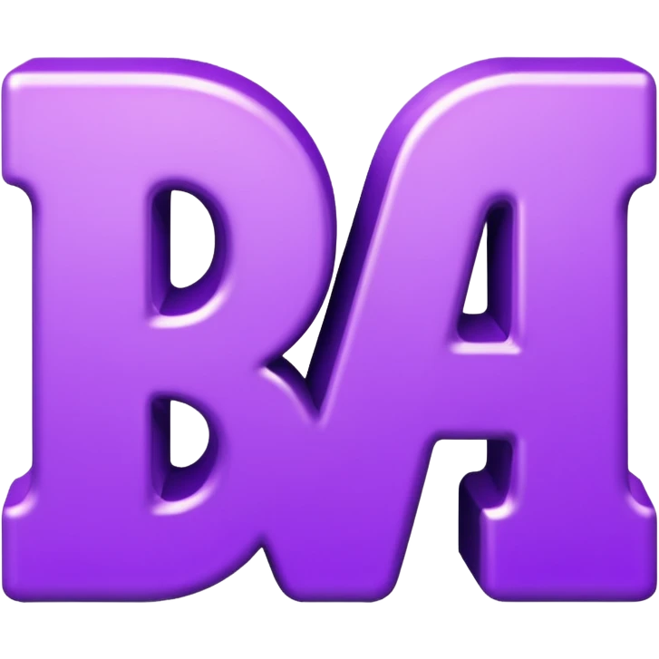 3D text that spells "you" in a shiny purple fancy font  emoji