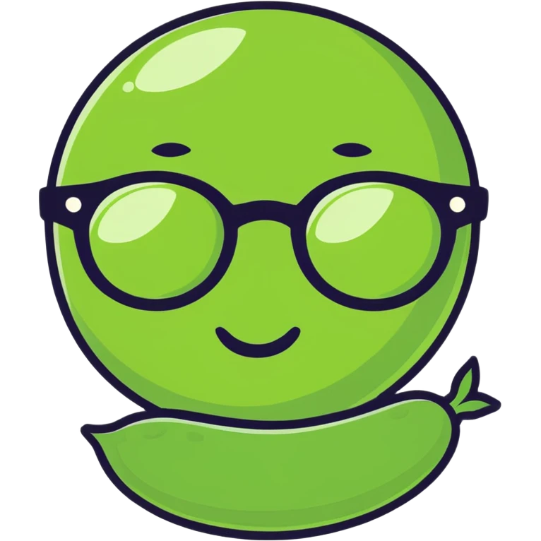 Peas sine Whit glases emoji