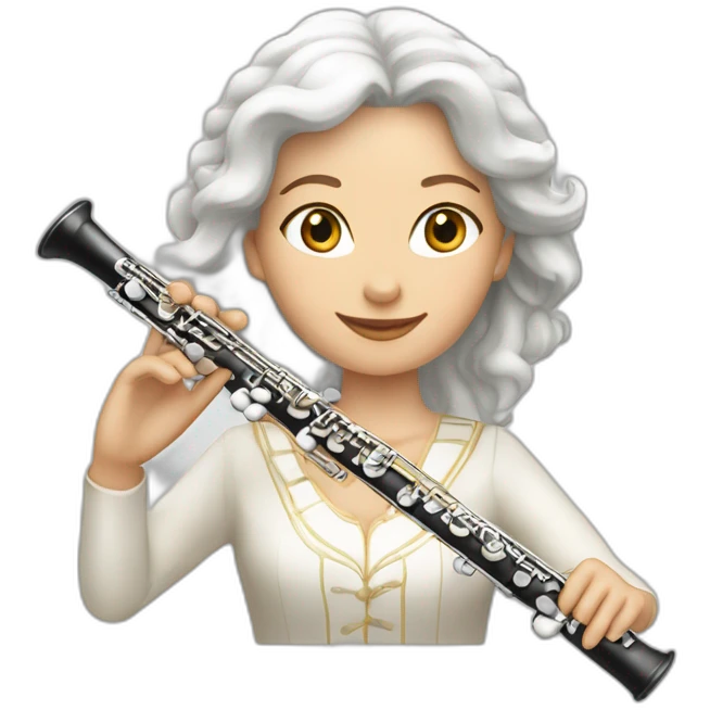 une joueuse blanche de flute traversière  emoji