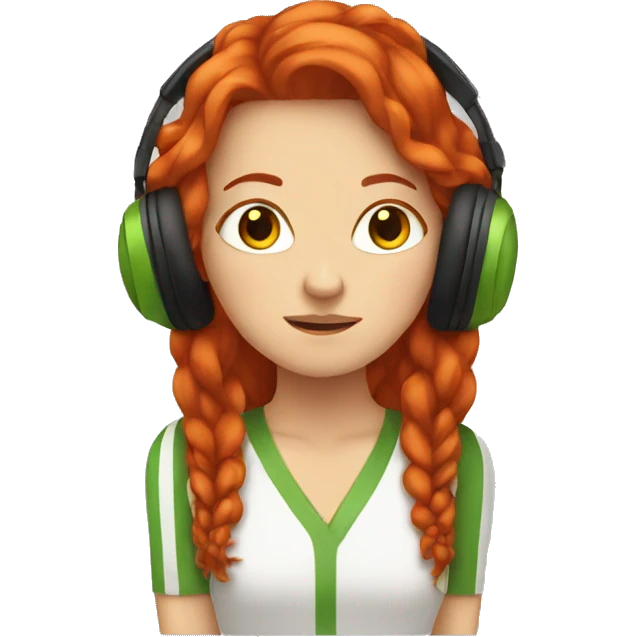 red headed white girl listening to reggae emoji