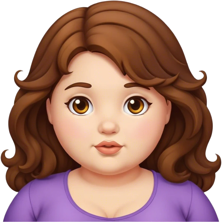 Chubby girl with wavy hair  emoji
