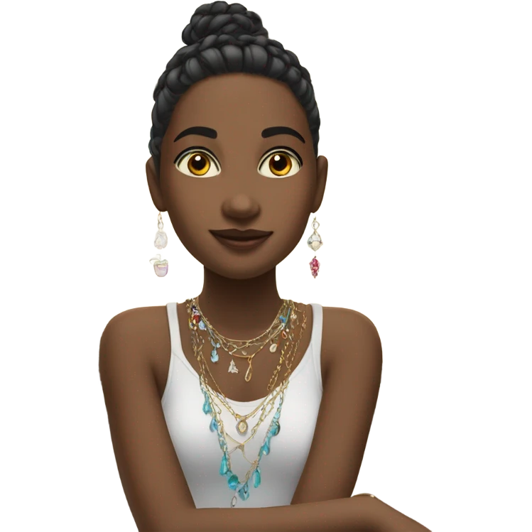 girl with jewelry by window emoji