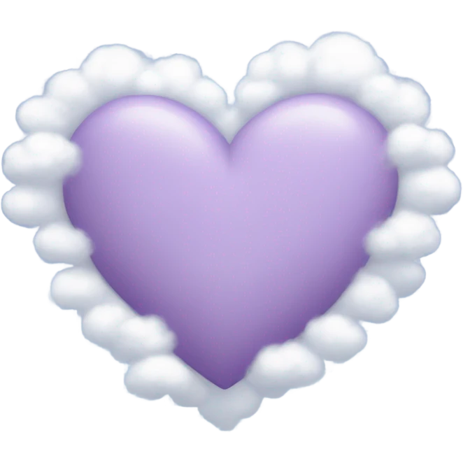 light violet heart with clouds emoji