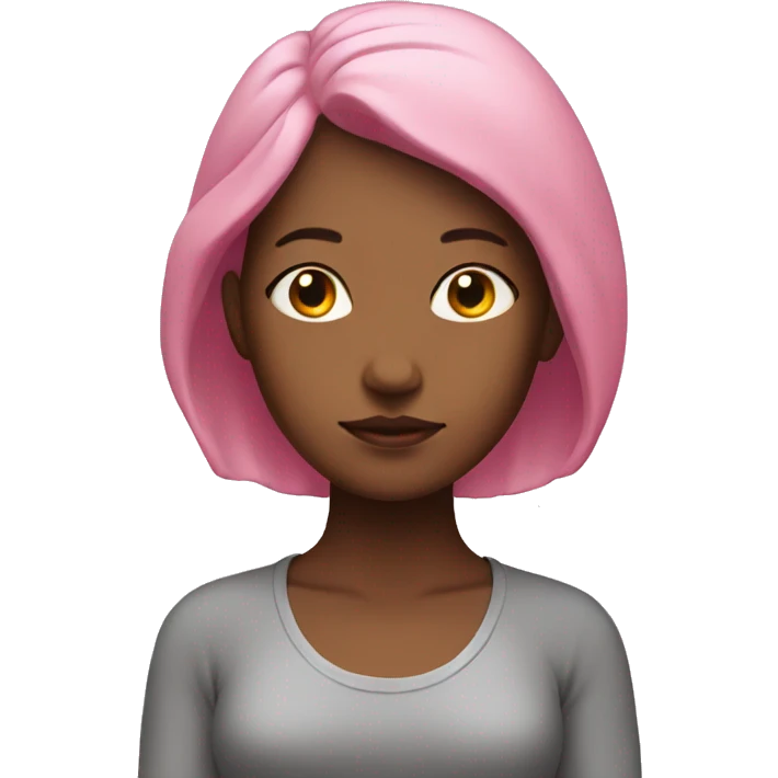 Meditation girl with pink hair emoji