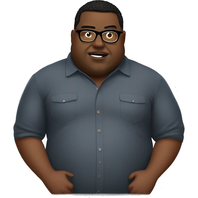 Generate for me fat boy with big bellu and glasses emoji