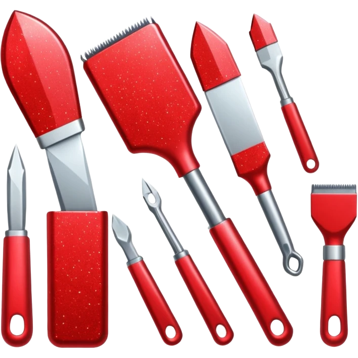 red glitter tools emoji
