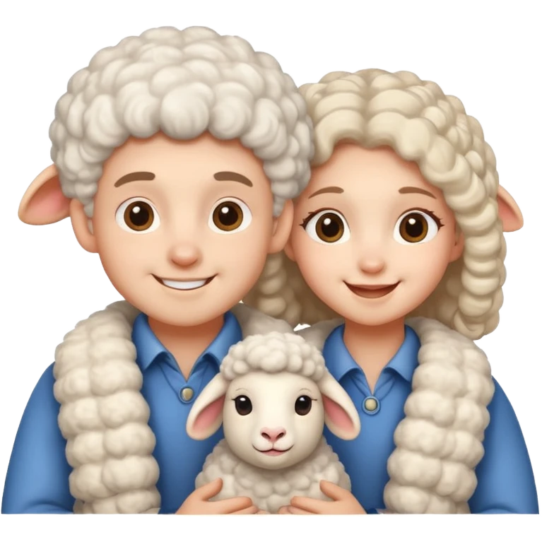 sheep boy and sheep girl couple emoji