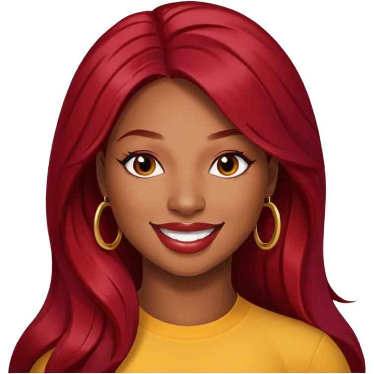 Megan Thee Stallion with long dark red hair  emoji