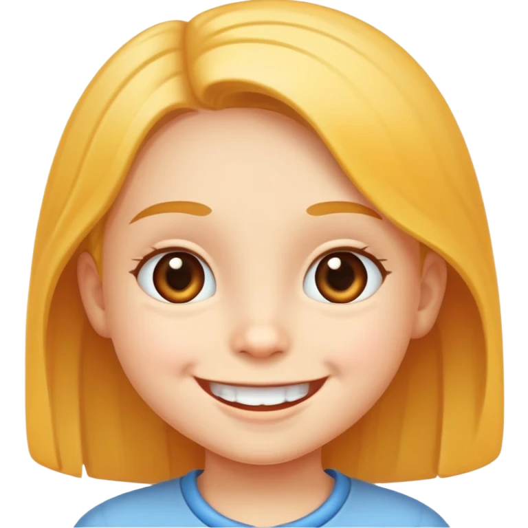 child smiling brightly, cheerful and friendly emoji