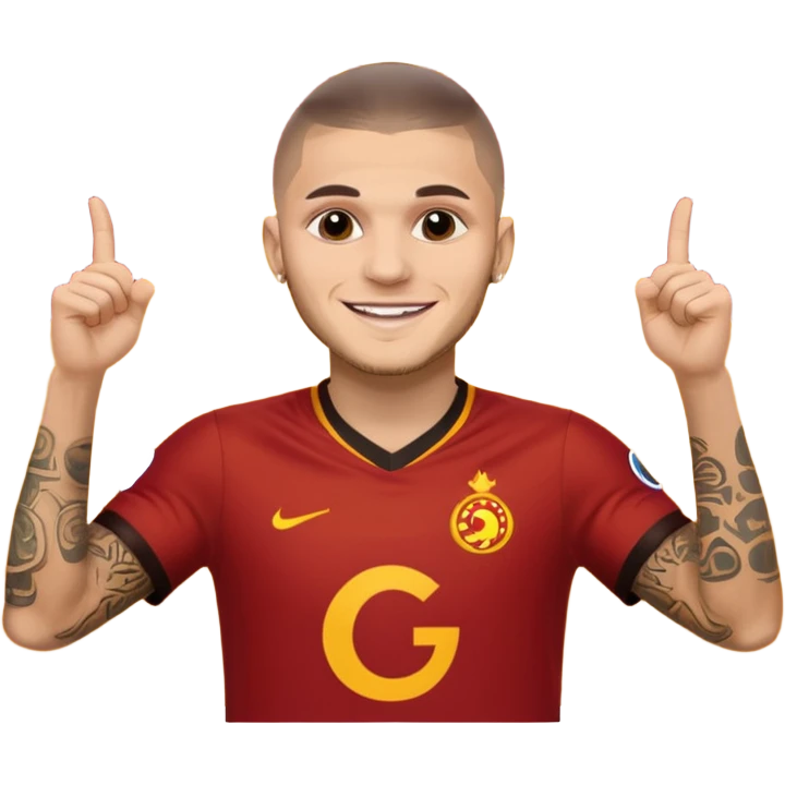 Mauro icardi Galatasaray formasıyla gol sevinci yapıyor emoji