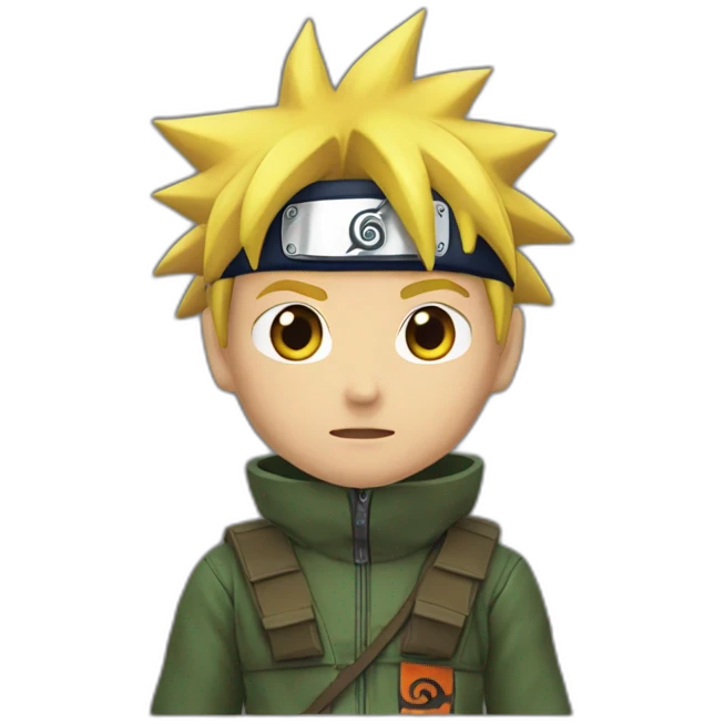 Naruto qui joue au jeu video emoji