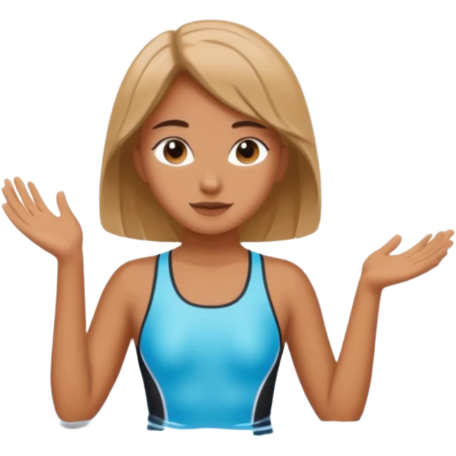 girl emoji with swimming suit emoji