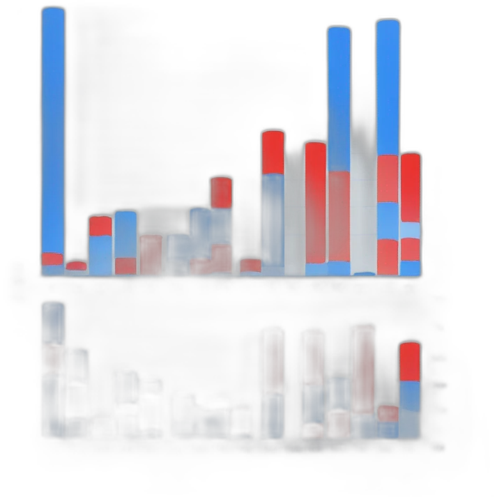 Column Charts with red and blue columns emoji