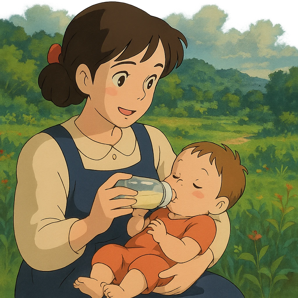 mom feeding baby emoji