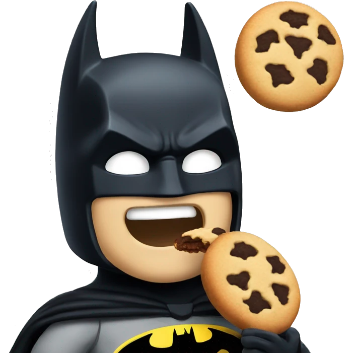 Batman eating a cookie emoji