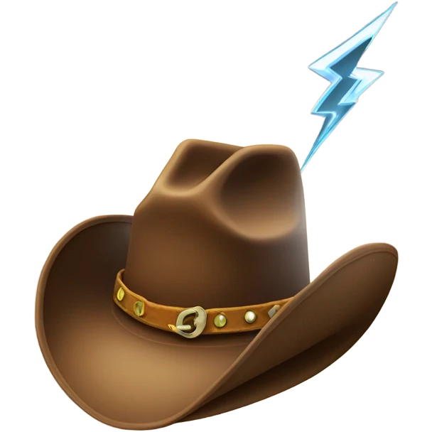 Lighting Bolt strike into cowboy hat emoji