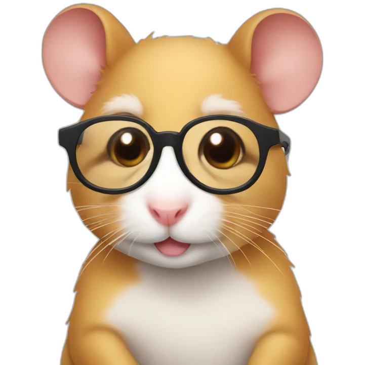 Future hamster emoji with glasses. emoji