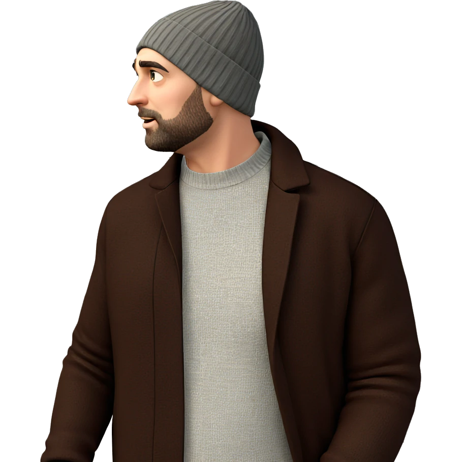 mature male with beanie outdoors emoji