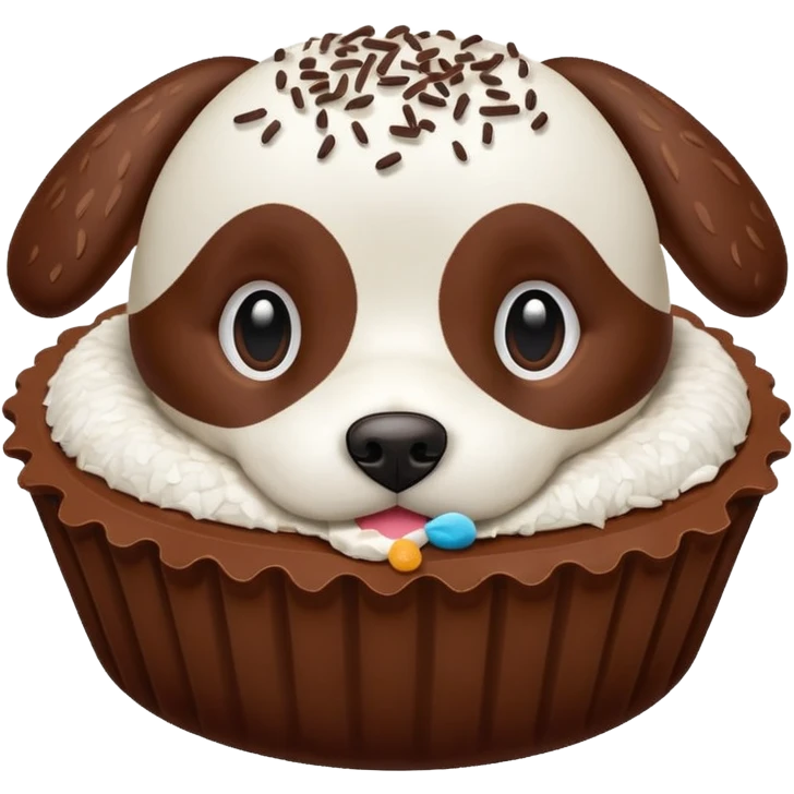Chocolate coconut dognut emoji