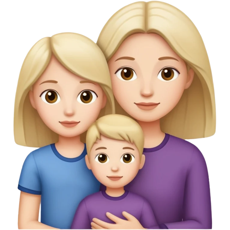 single parent family with two children emoji