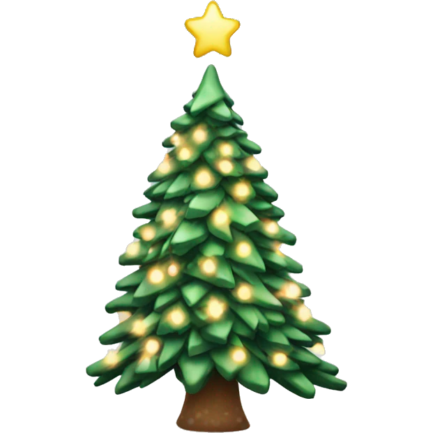 Christmas tree with lights and snow emoji