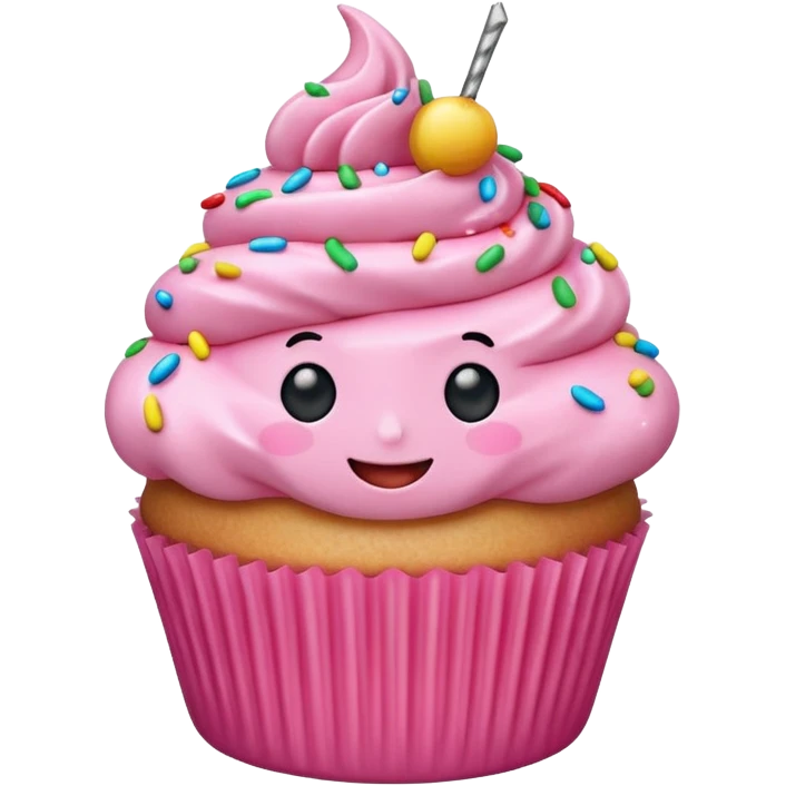 cupcake love cute with face emoji
