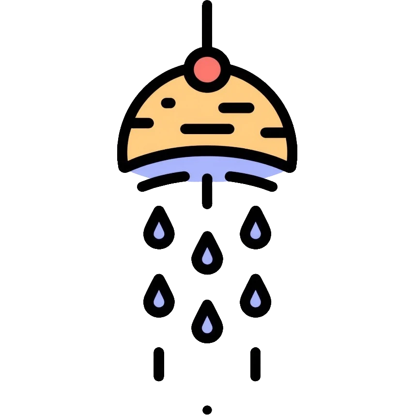 shower head with water drops emoji