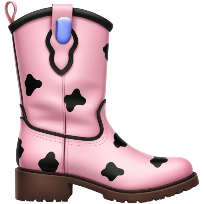 pink cow print boots emoji