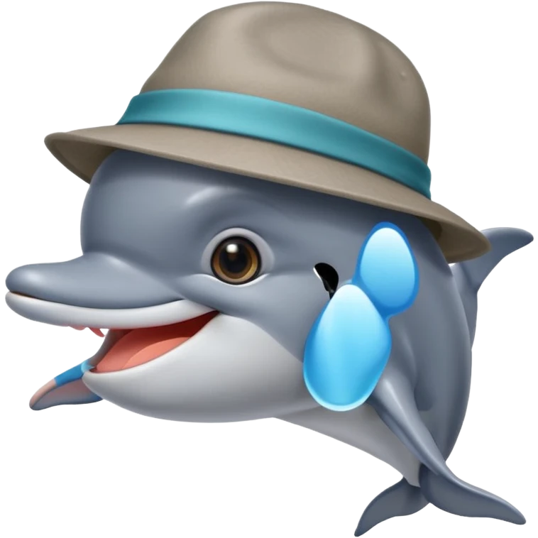 Dolphin wearing a hat emoji
